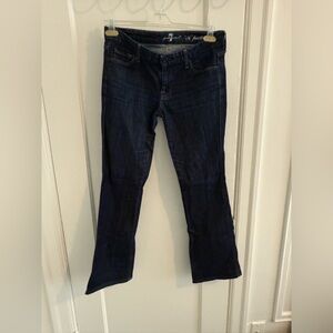 Vintage 7 For All Mankind Dark Blue Flare Jeans Low Rise